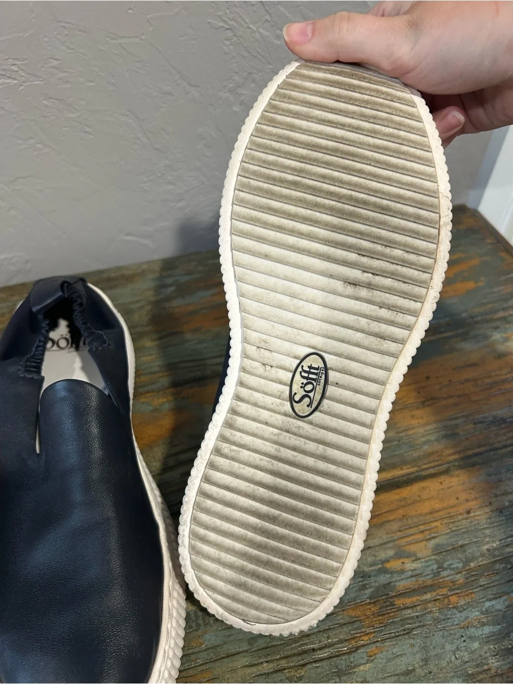 Sofft Slip-On Sneakers in Navy Blue with White Sole 8.5